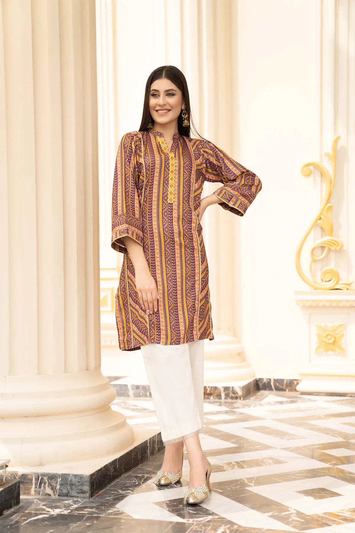 1PC Raw Silk Shirt - 36