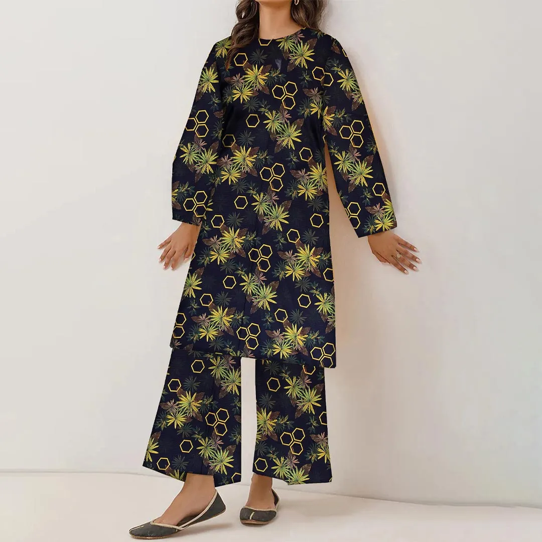 2PC- Unstitched Digital Printed Linen Suit PW9461