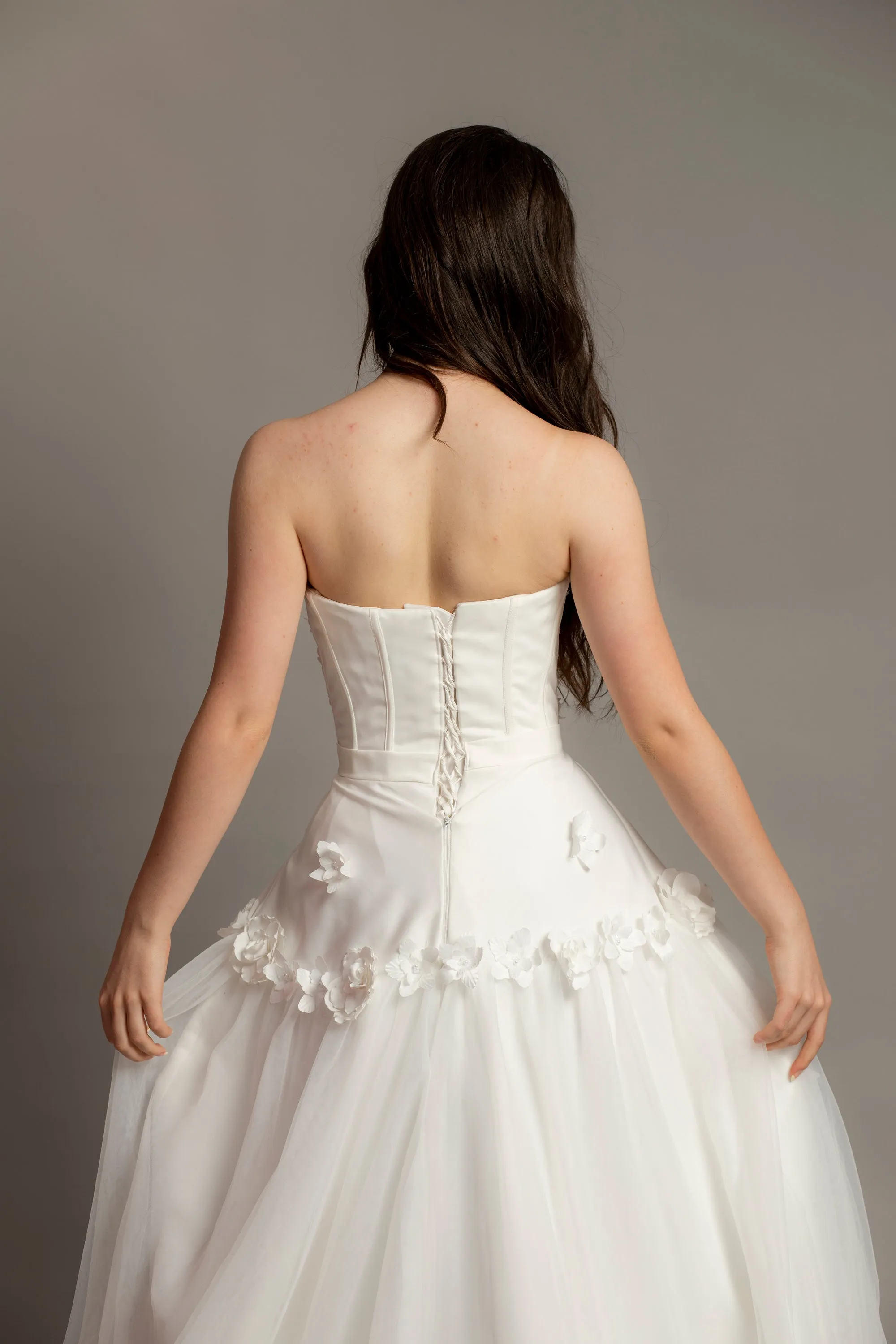 3D Flower corset top wedding dress