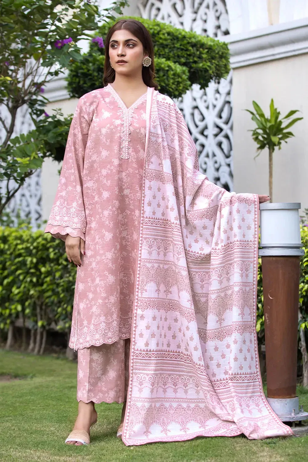 3PC Printed Unstitched Khaddar Suit KKH-2900