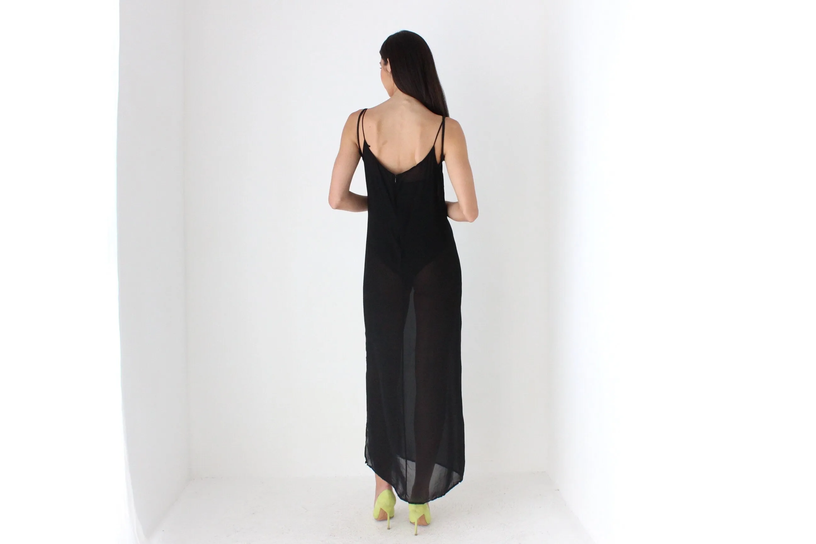 90s Gianfranco Ferre Relaxed Gauze Slip Dress