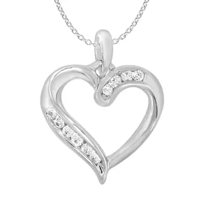 9ct Elegant White Gold Diamond Pendant With 45cm Chain