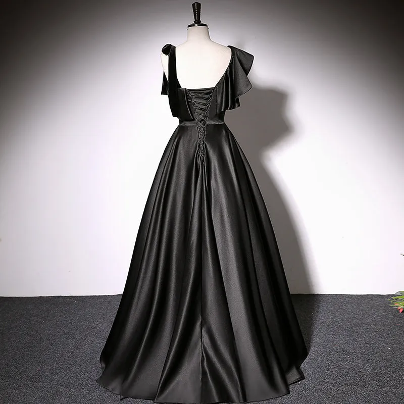 A line black evening dress new prom dress party gowns     fg213