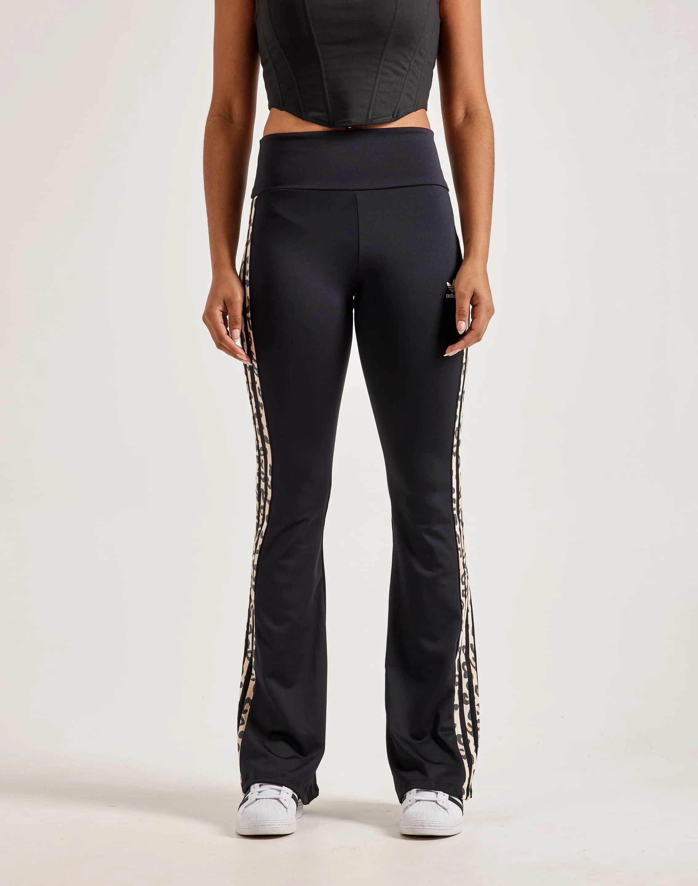 Adidas Leopard Luxe 3-Stripes Flared Leggings