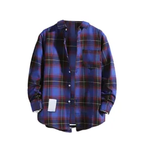 AITEQY Mens Flannel Plaid Shirts Casual Lightweight Long Sleeve Button Down Shirt Jackets Big and Tall Camp Sweatshirts Shacket Overshirts Purple