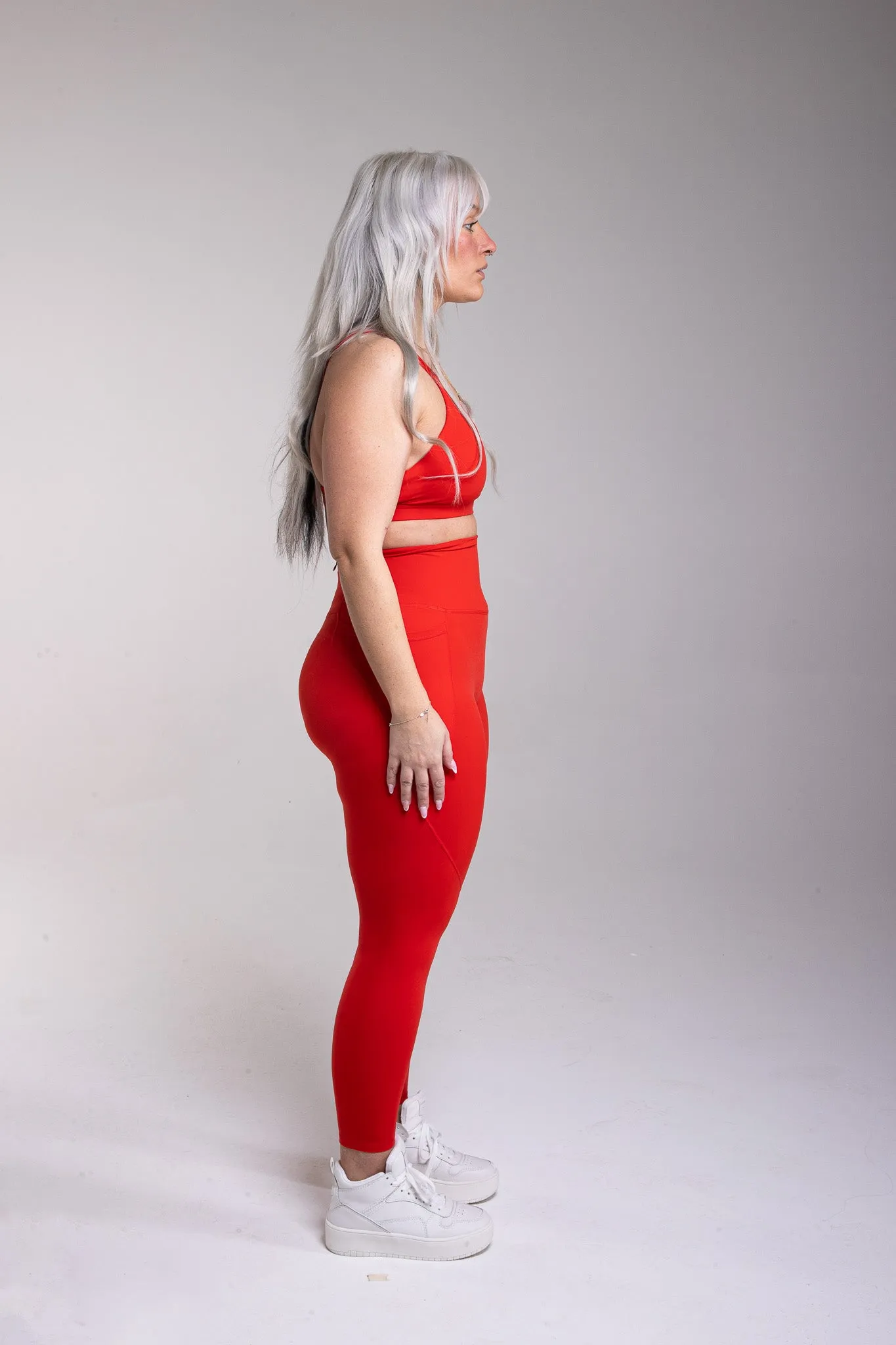 All-Lift Red training Leggings with Pockets