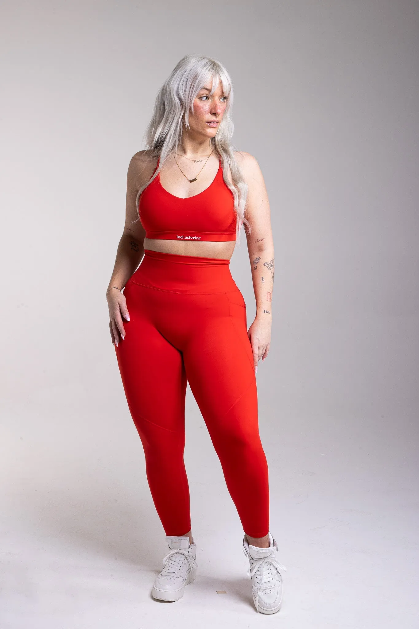 All-Lift Red training Leggings with Pockets