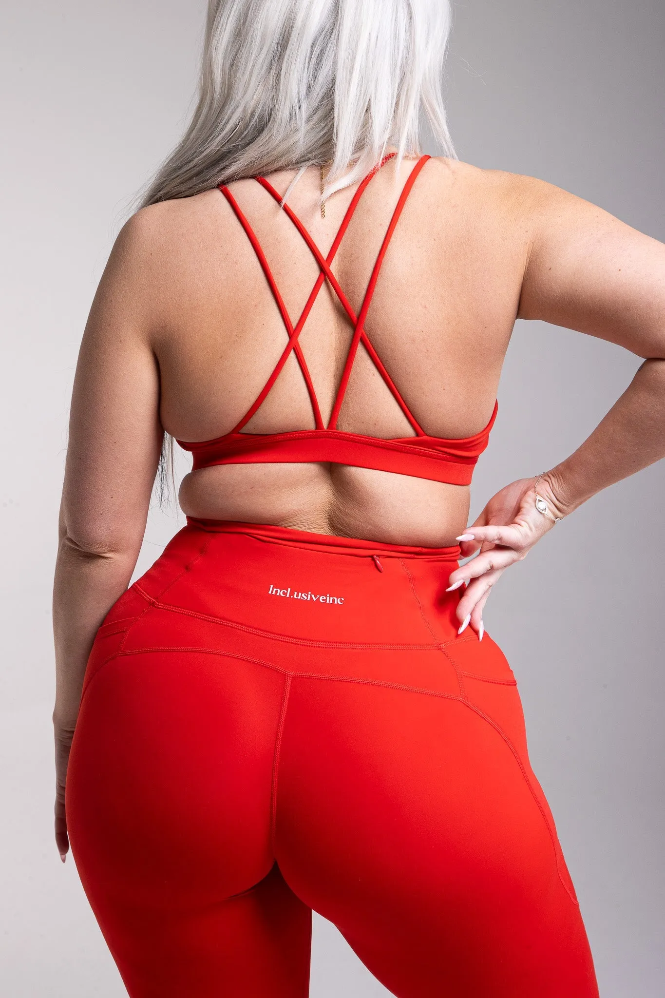 All-Lift Red training Leggings with Pockets