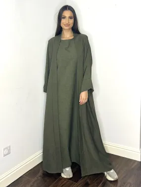 Alya 2 Piece Abaya - Khaki