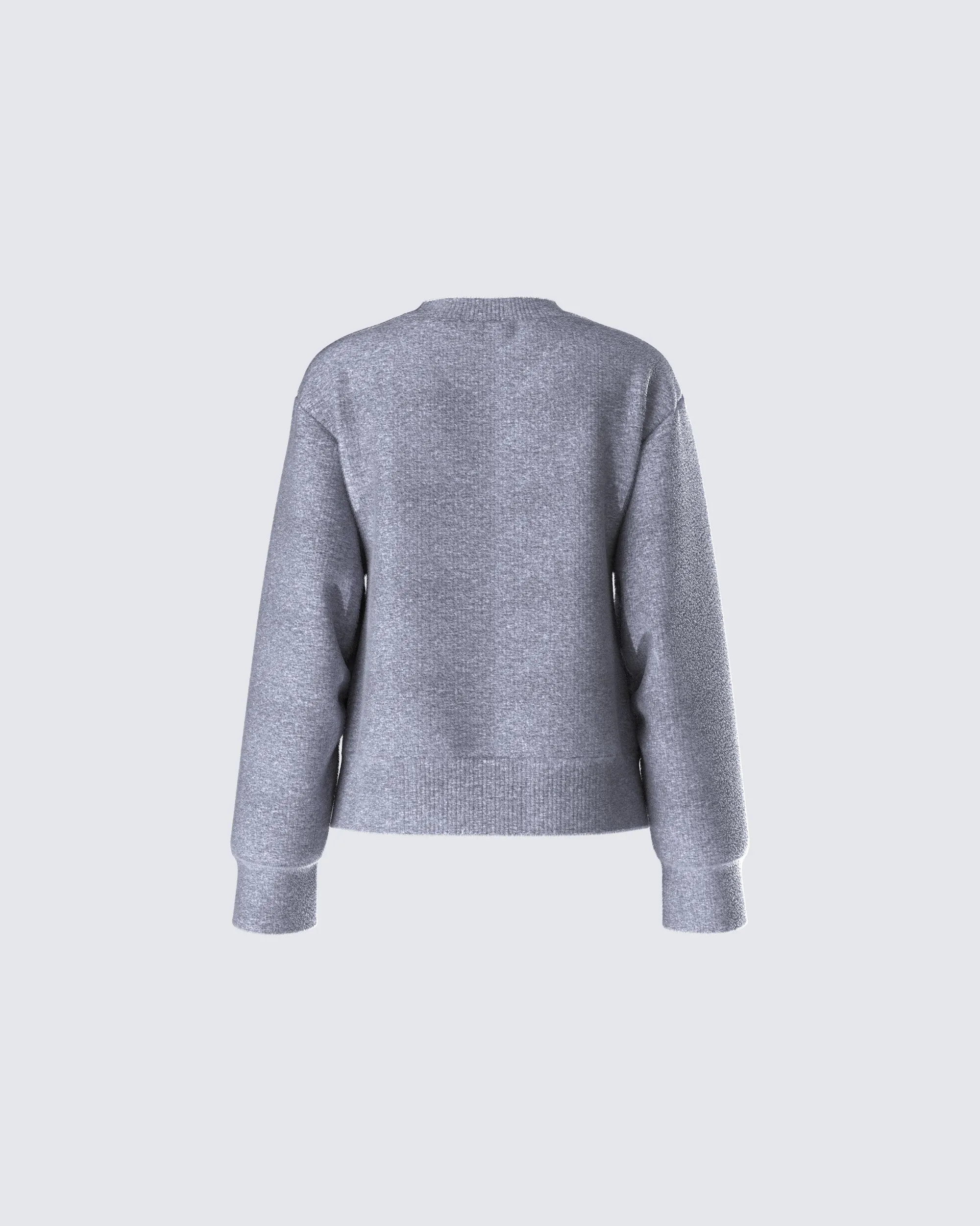 Angela Grey Sweater Knit Top