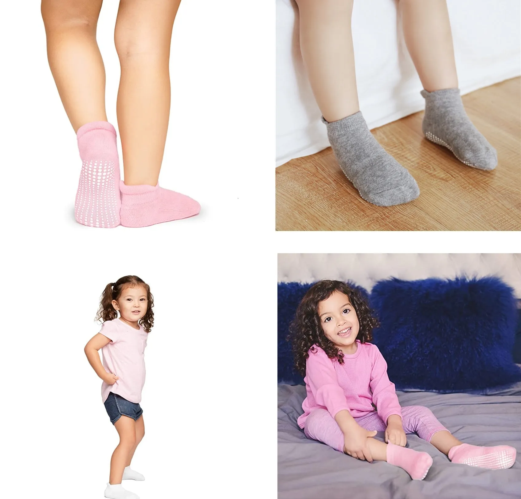 Anti Skid Socks for Boys and Girls (1-3 Years, Pack of 3 , Choose your color )