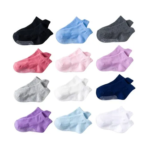 Anti Skid Socks for Boys and Girls (1-3 Years, Pack of 3 , Choose your color )