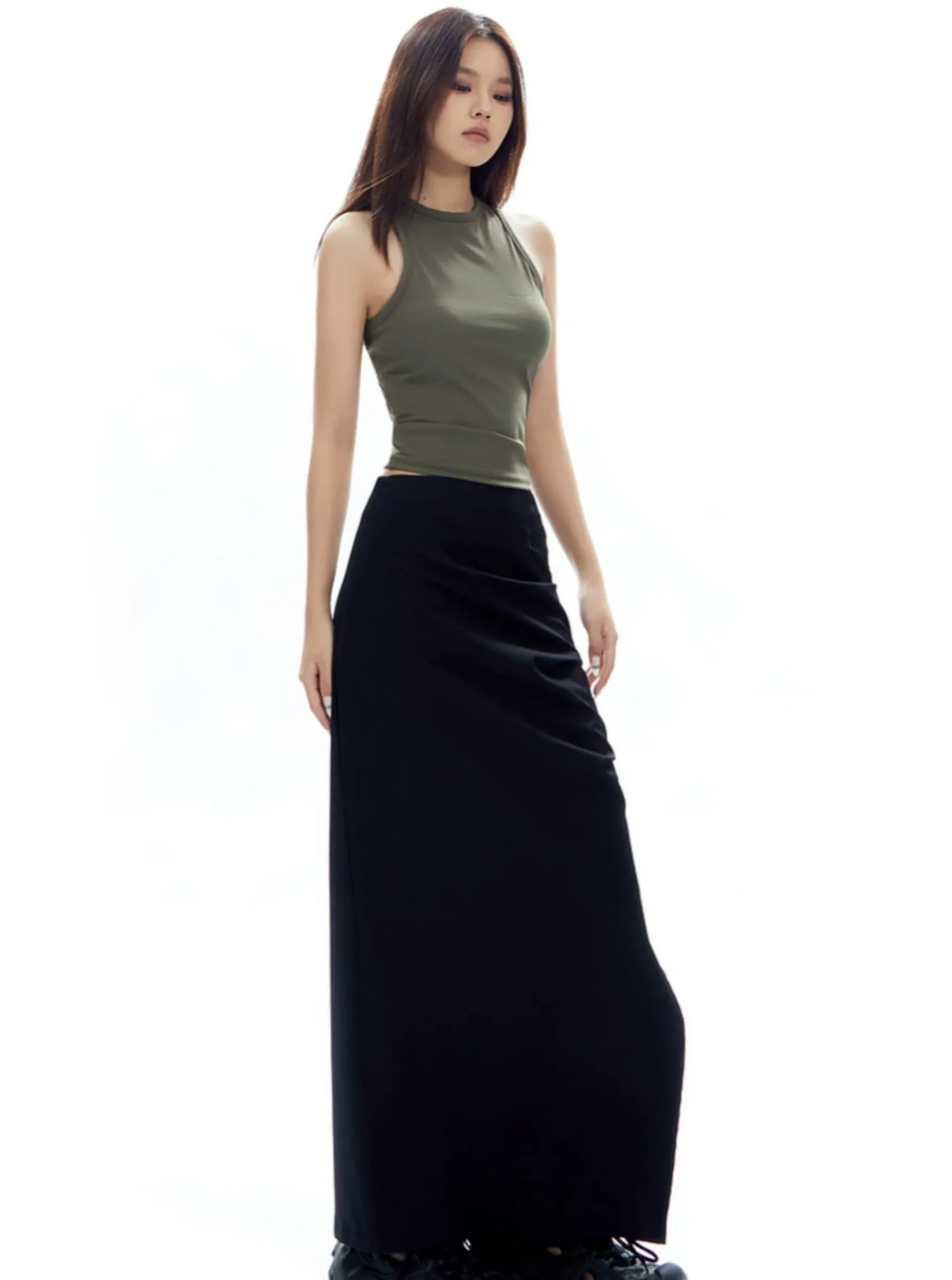 Asymmetrical Layered Maxi Skirt