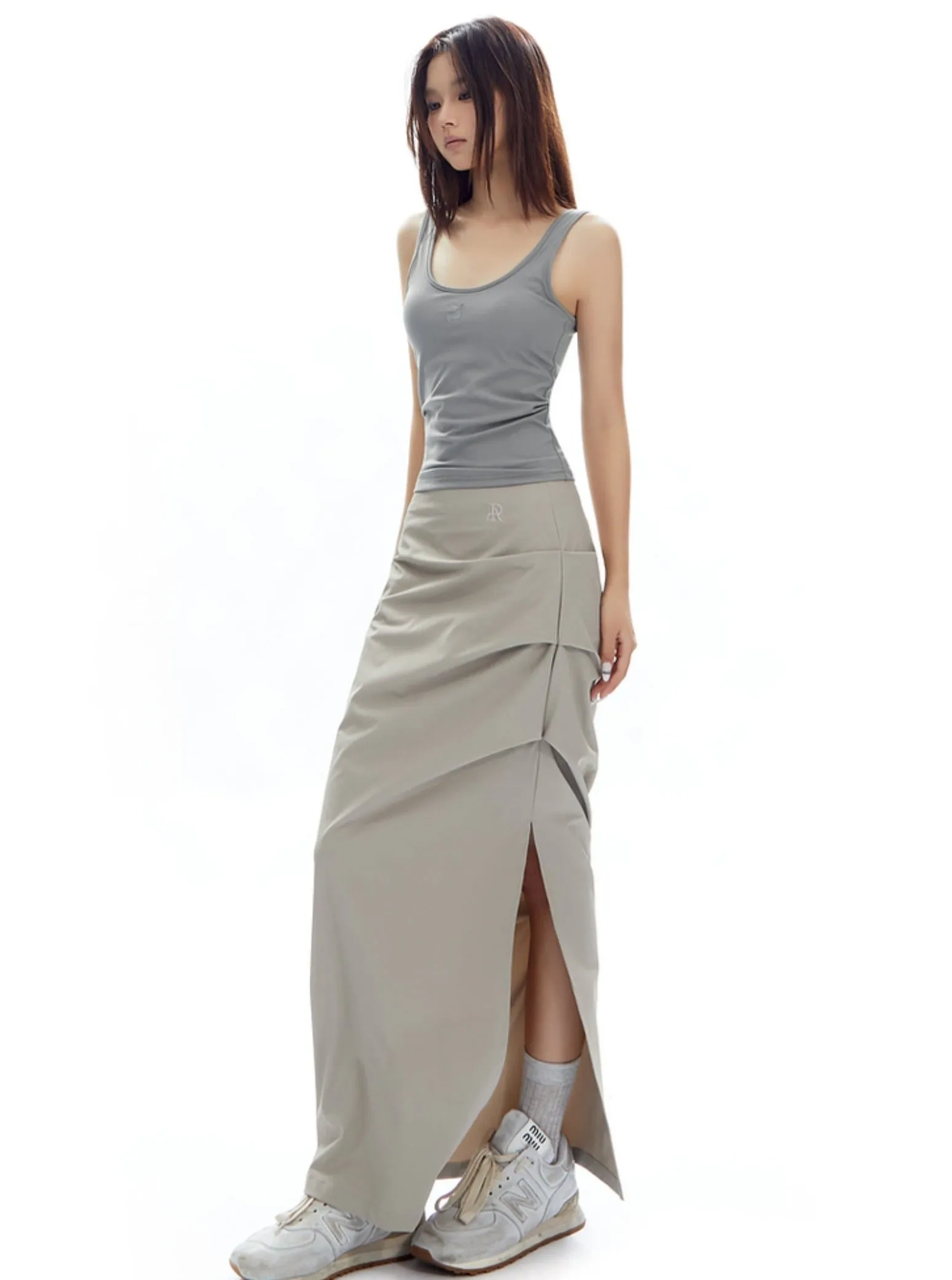 Asymmetrical Layered Maxi Skirt