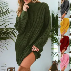 Autumn Winter Candy Color Long Loose Sweater