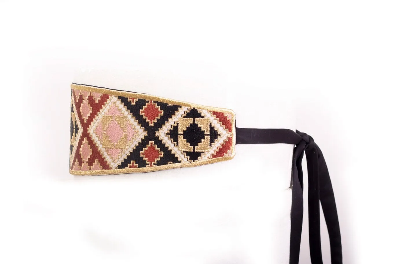 Balouch Belt - Black, Brick & Pink