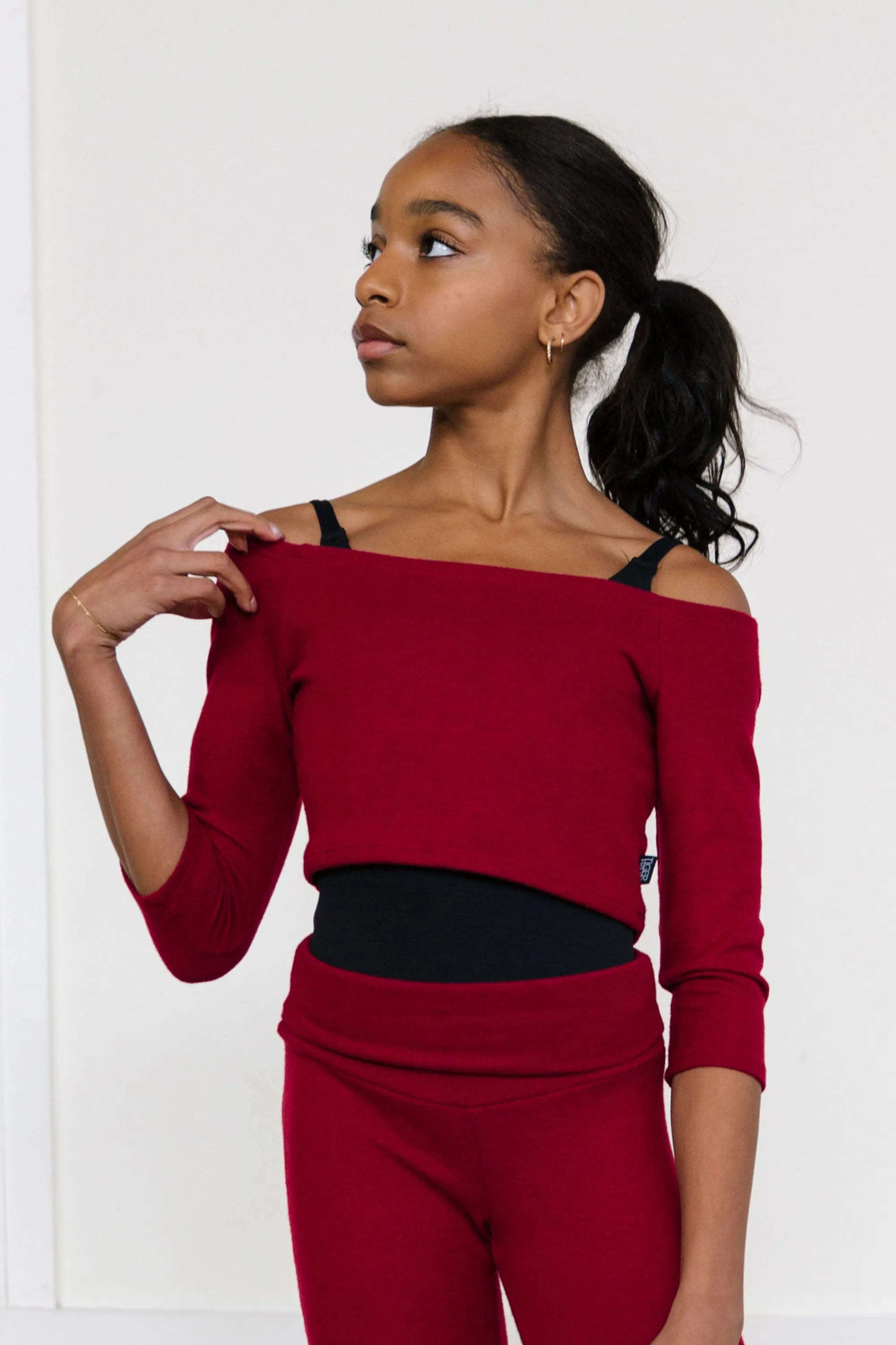 Barre Sweater Top - Currant