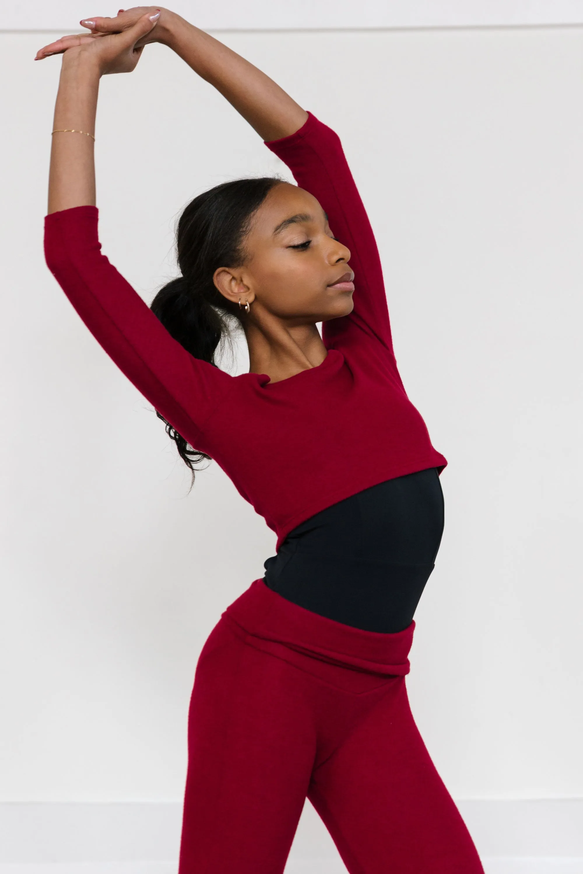 Barre Sweater Top - Currant