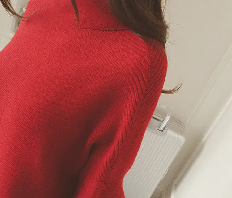 Batwing Sleeve Cloak Loose Knitting Long Sweater