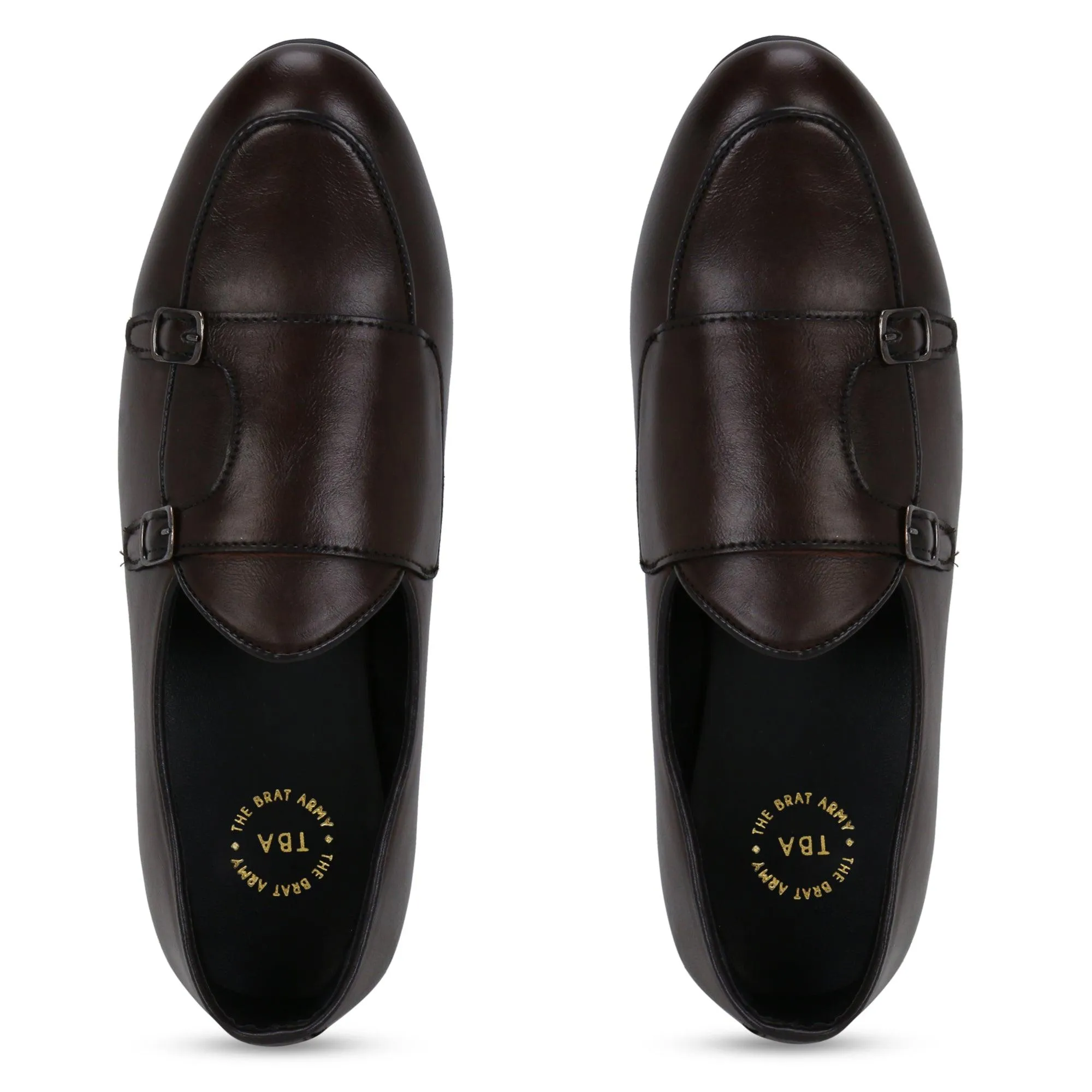 Bello Brown Double Monk Loafers