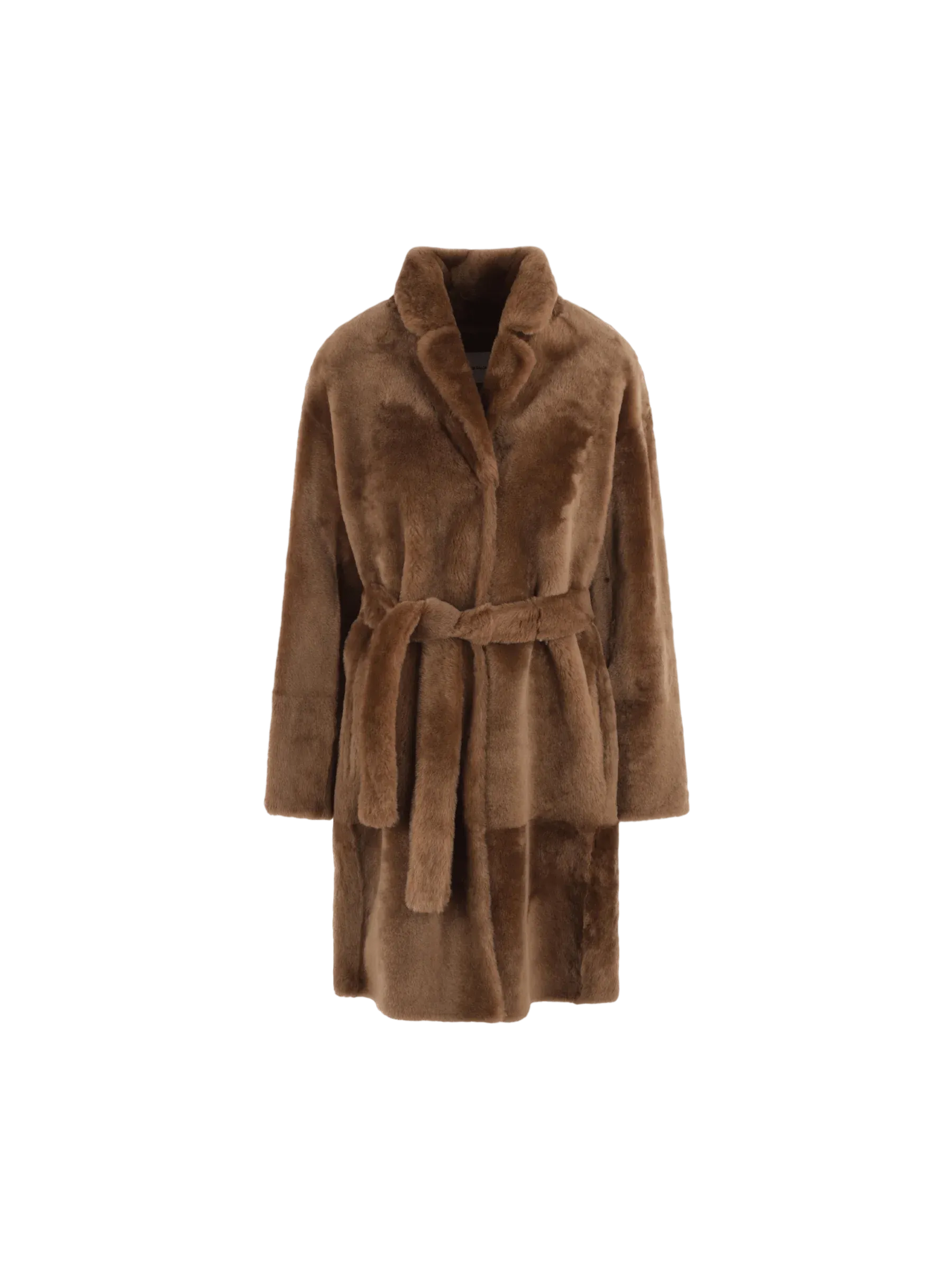 Belted Shearling Coat