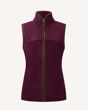 Bernard Weatherill Full Zip Fleece Gilet Aubergine