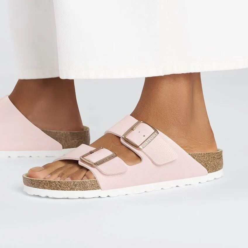 BIRKENSTOCK ARIZONA SHINY LIGHT ROSE EMBOSSED SANDAL