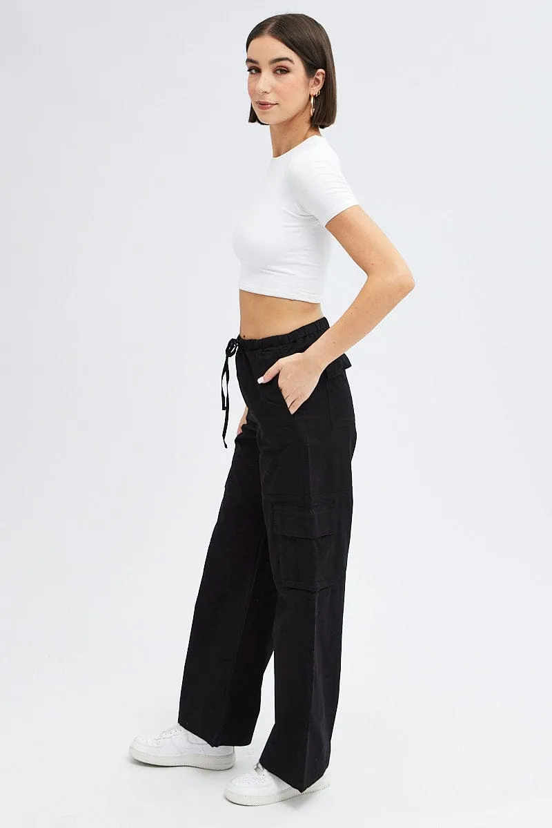 Black Cargo Pants Wide Leg