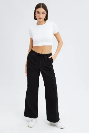 Black Cargo Pants Wide Leg