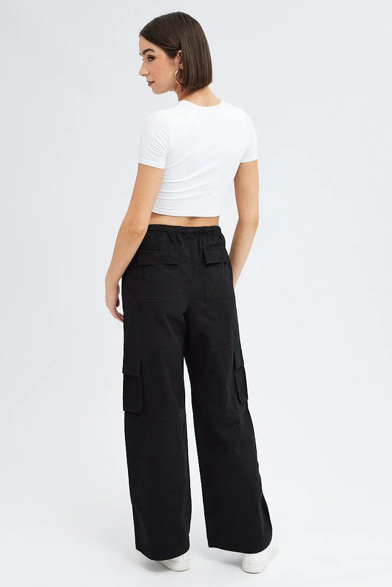 Black Cargo Pants Wide Leg