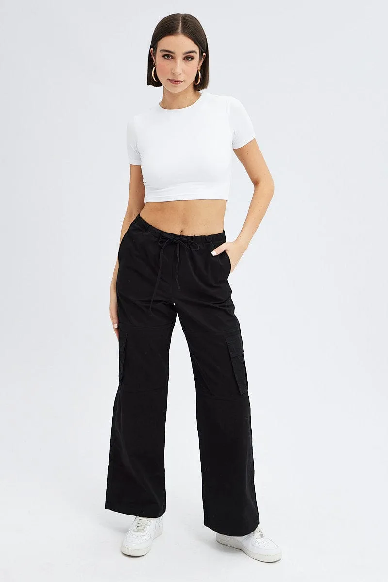 Black Cargo Pants Wide Leg