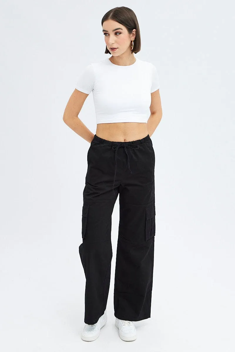 Black Cargo Pants Wide Leg