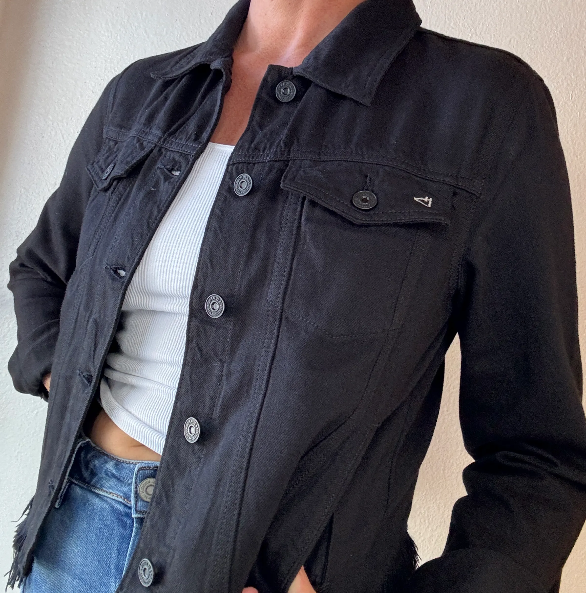 Black Frayed Edge Jacket