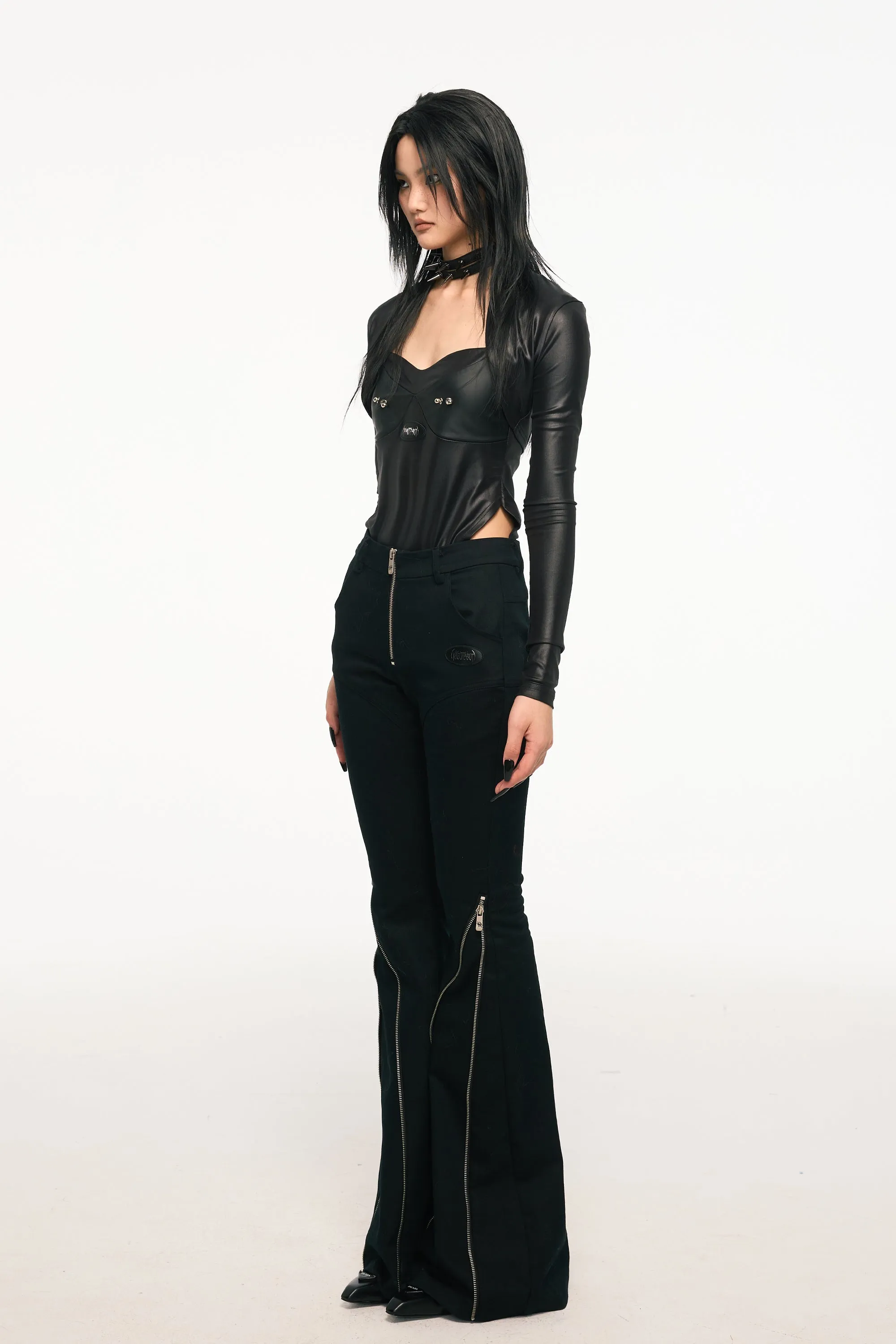 BLACK WIDOW elastic two-piece bodysuit