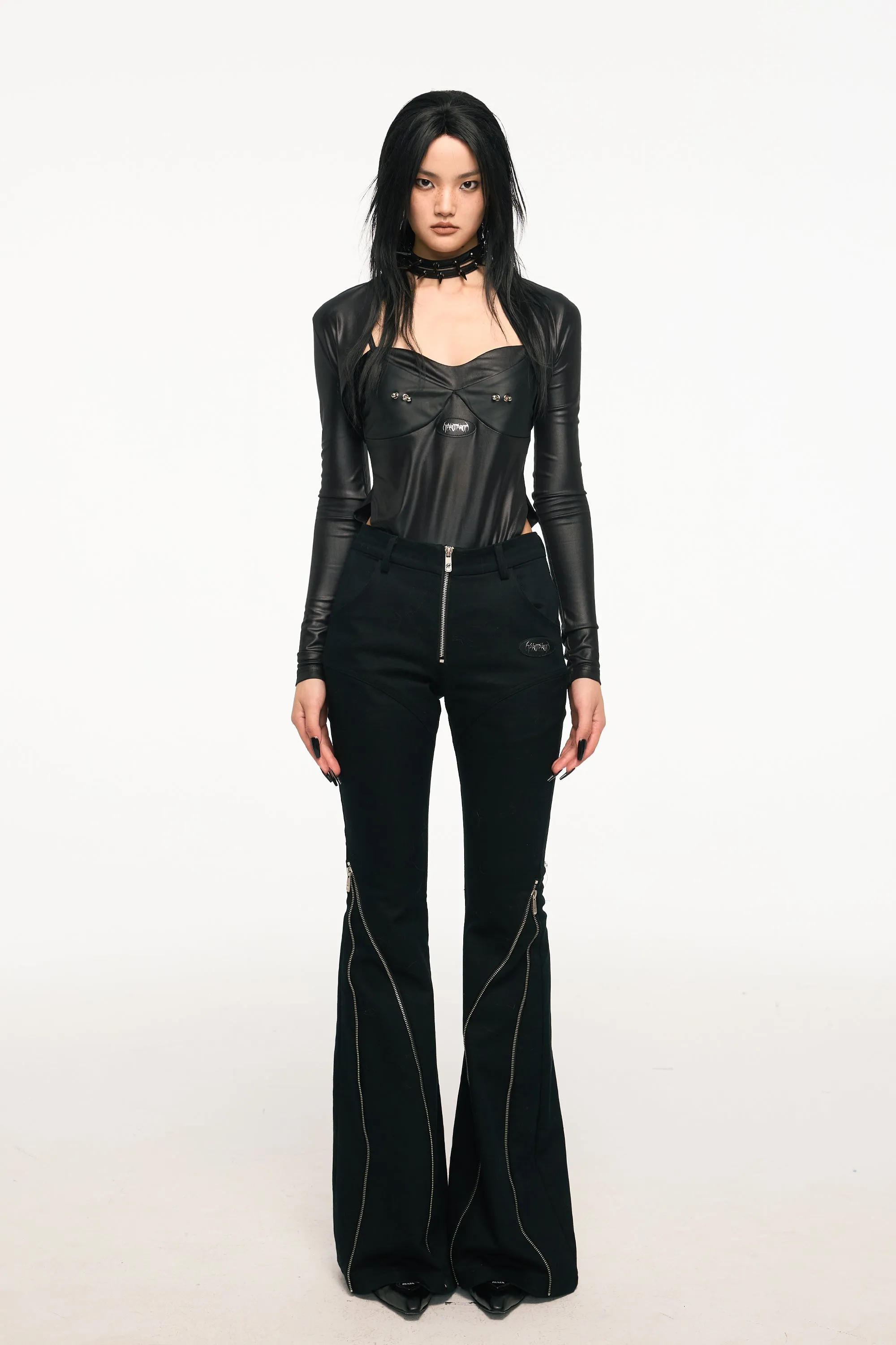 BLACK WIDOW elastic two-piece bodysuit