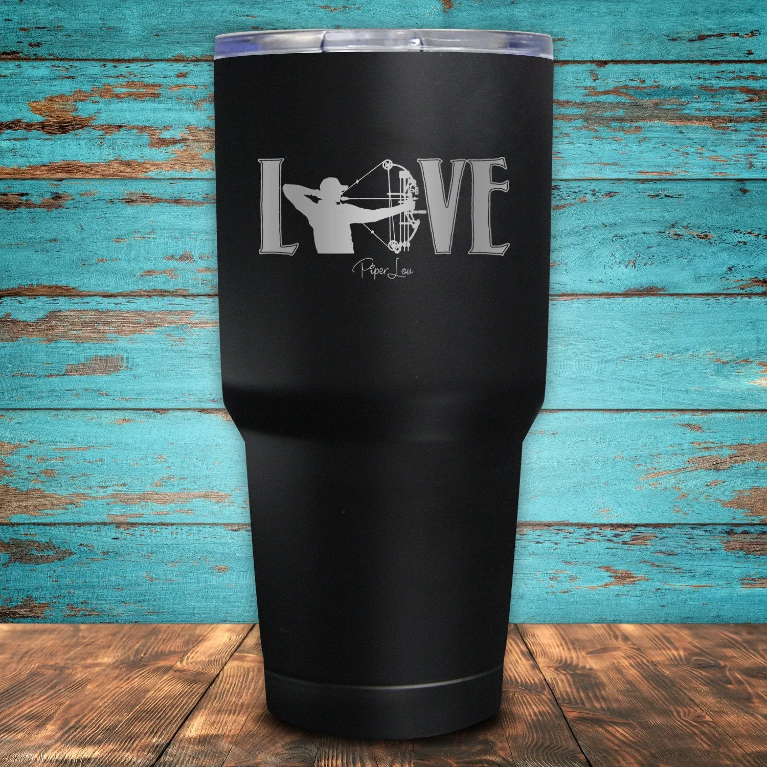 Bowhunting Love Coated Drinkware