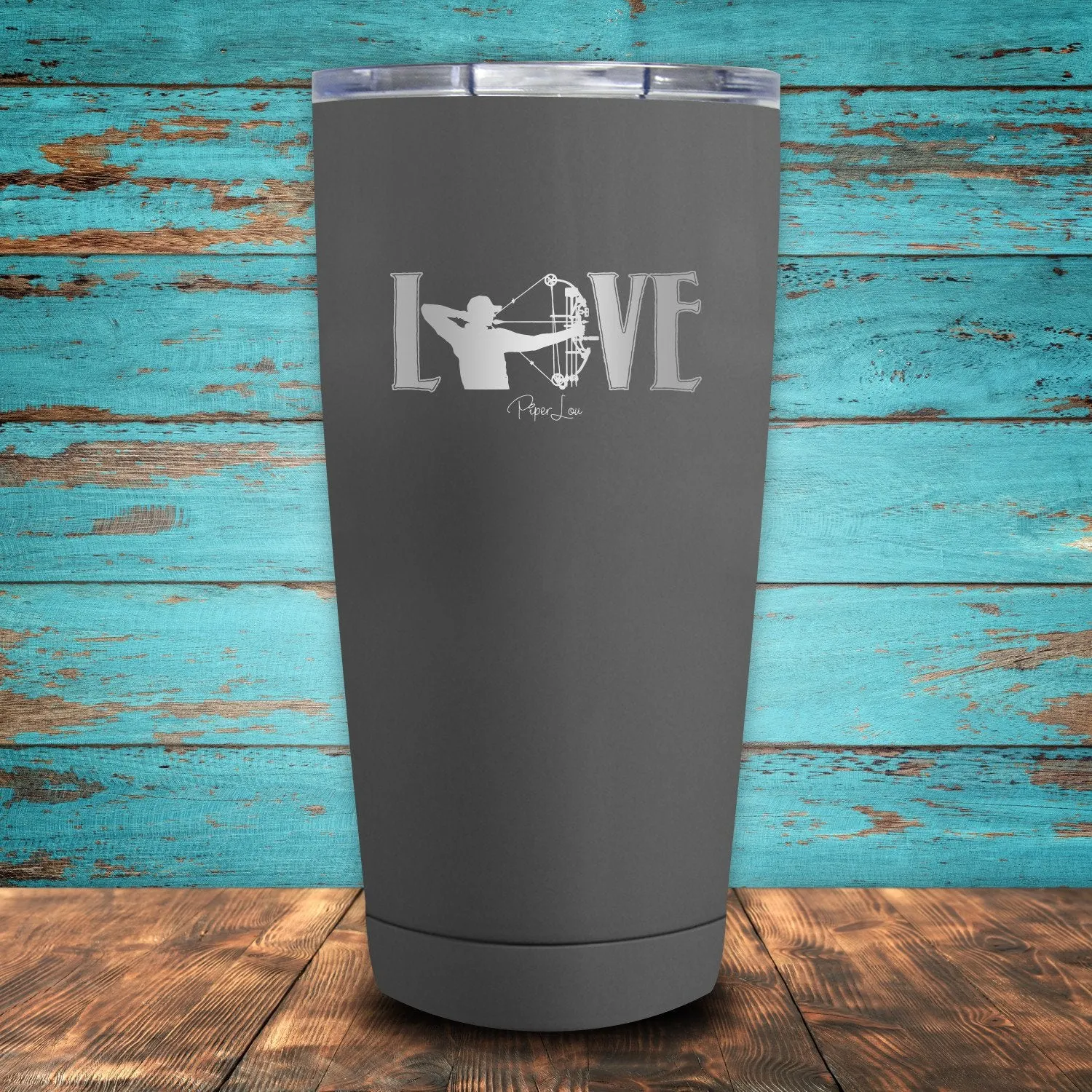 Bowhunting Love Coated Drinkware