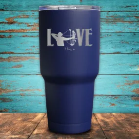 Bowhunting Love Coated Drinkware