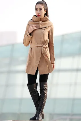 Brown Women's Winter Coat In Fashional Style C246