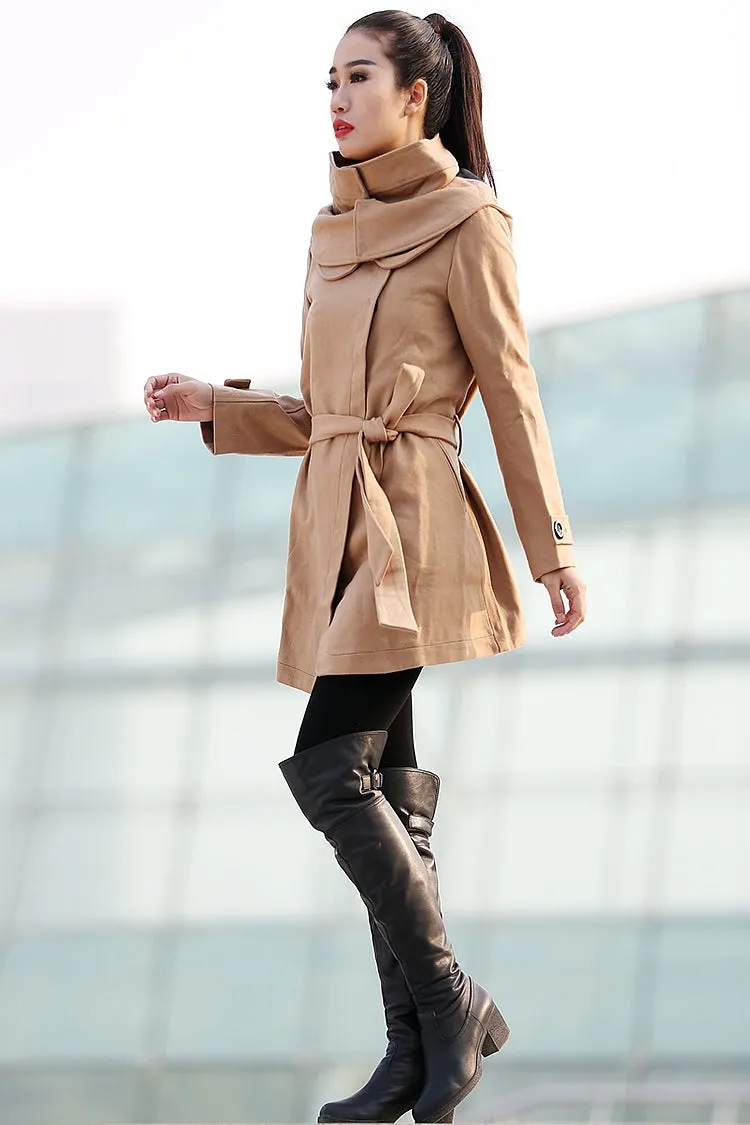 Brown Women's Winter Coat In Fashional Style C246