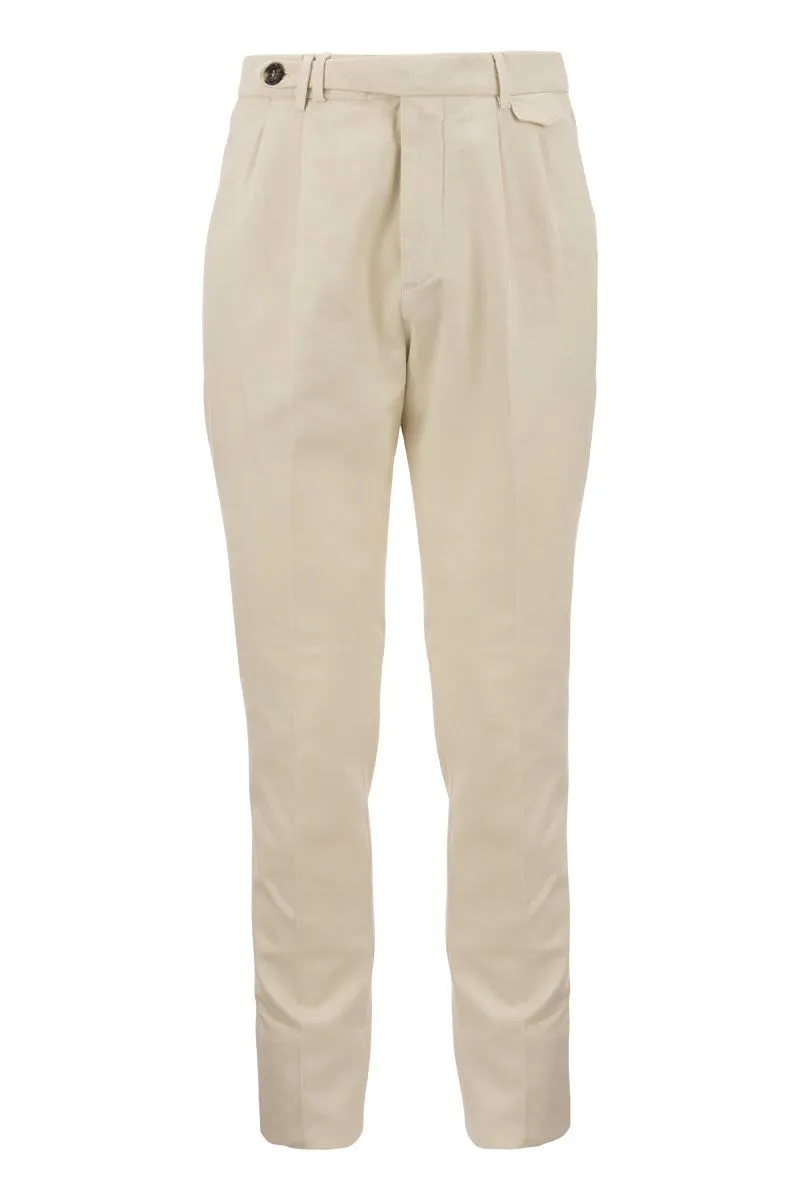 BRUNELLO CUCINELLI Elegant White Cotton Trousers