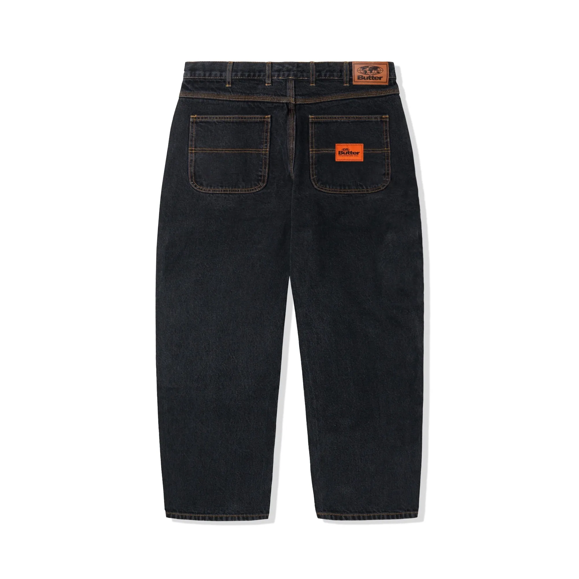 Butter Goods Santosuosso Denim Jeans - Washed Black (Orange Embroidery)