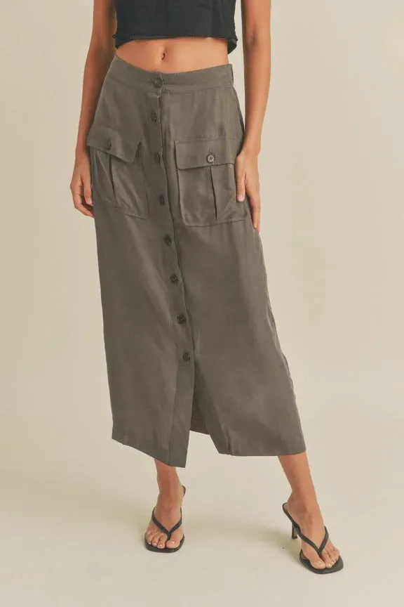 BUTTONDOWN MIDI CARGO SKIRT