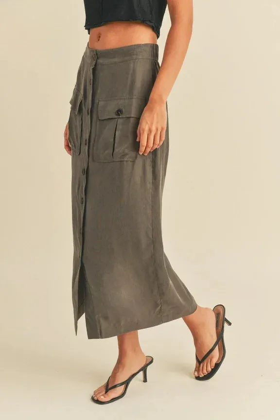 BUTTONDOWN MIDI CARGO SKIRT