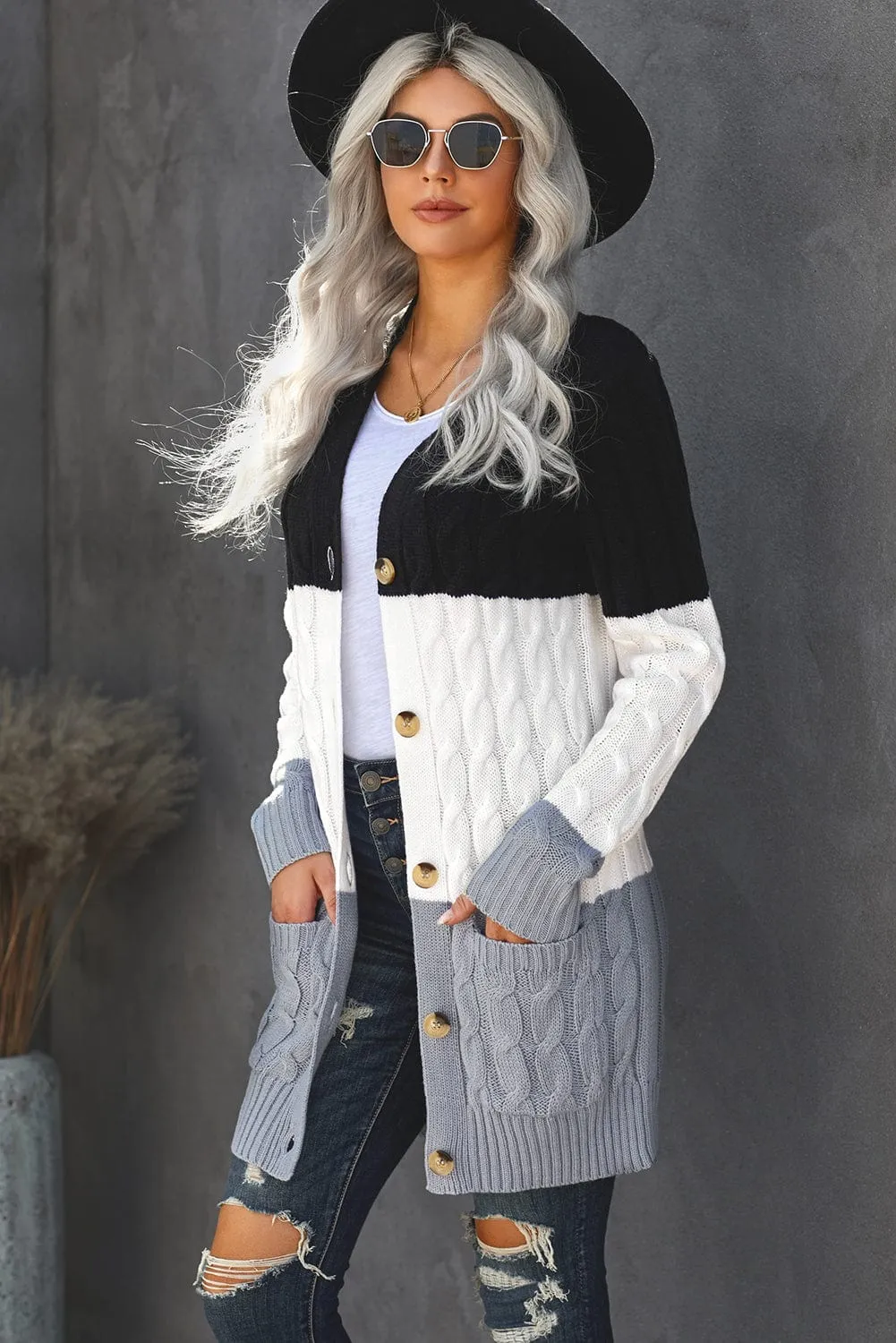 Cable Knit Long Cardigan