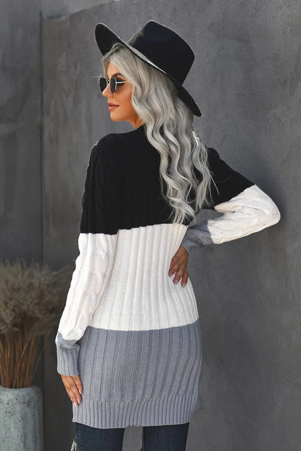 Cable Knit Long Cardigan