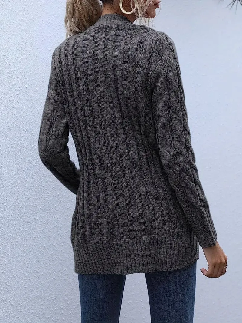 Cable Knit Long Cardigan