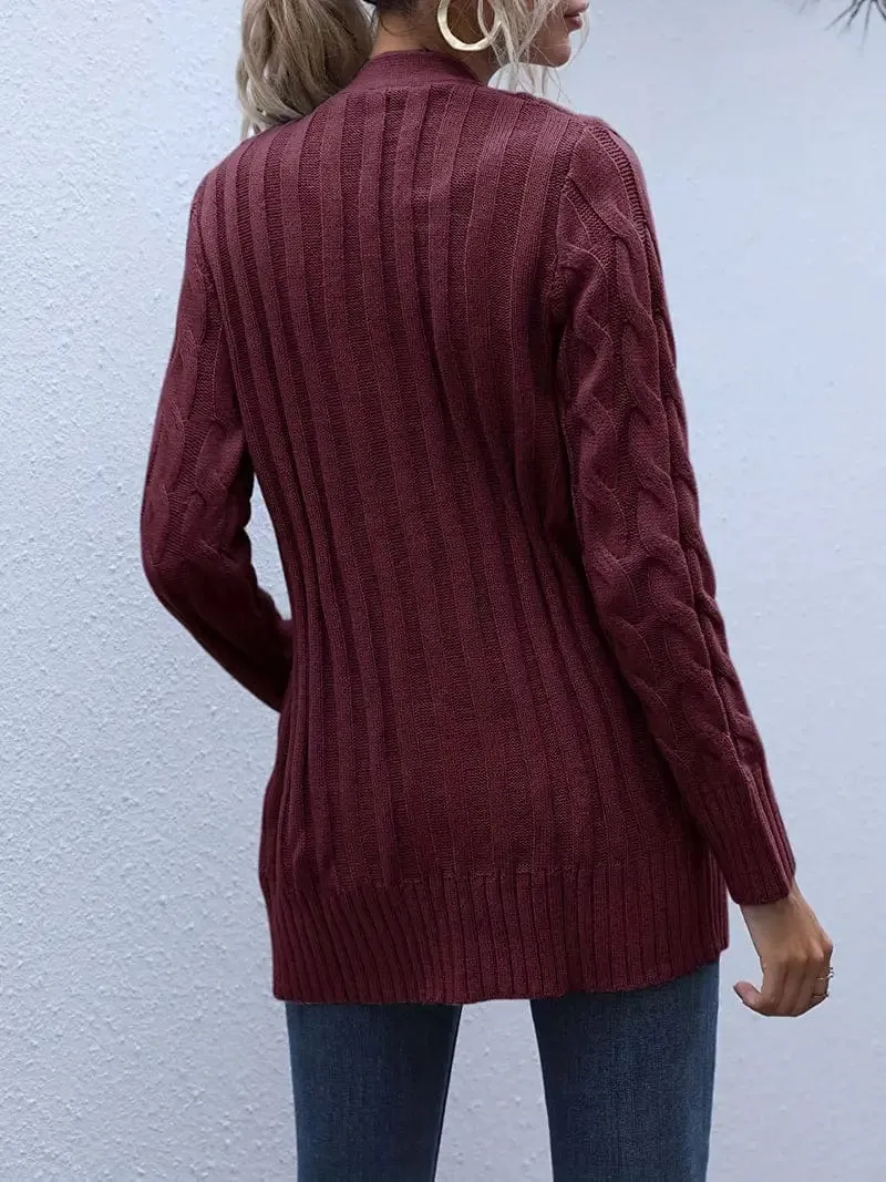 Cable Knit Long Cardigan