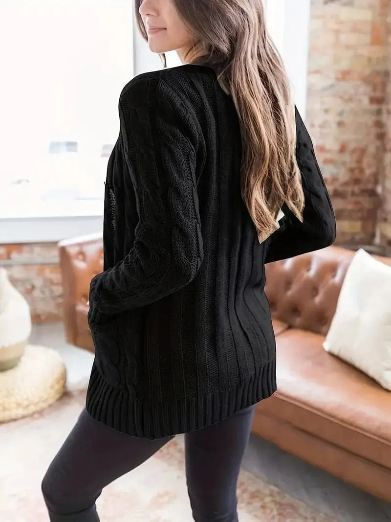 Cable Knit Long Cardigan