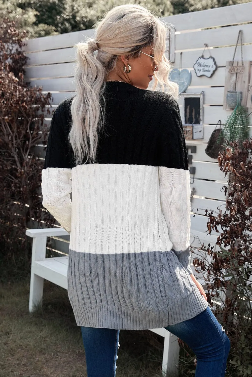 Cable Knit Long Cardigan